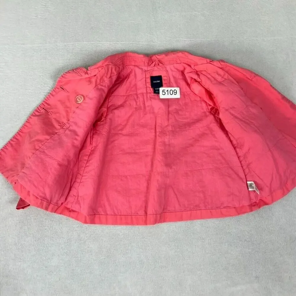 Baby Gap Trench Coat Baby Girls Toddler 4T Pink Chino Lined